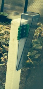 The newly installed Homestead rain gauge