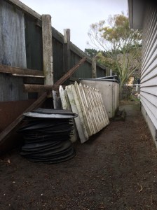 Neatly stacked, awaiting inspiration which possibly includes the utilisation of binder twine and long nails 